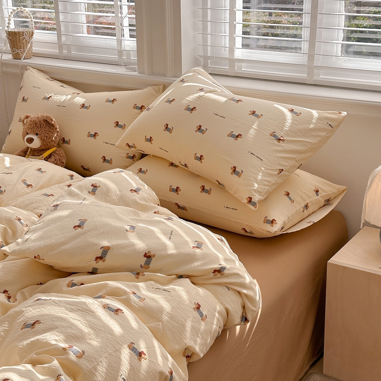 91家纺网 家纺一手货源 找家纺 多品家纺 2026新款奶呼呼超柔云感双层纱系列单被套 汪星人