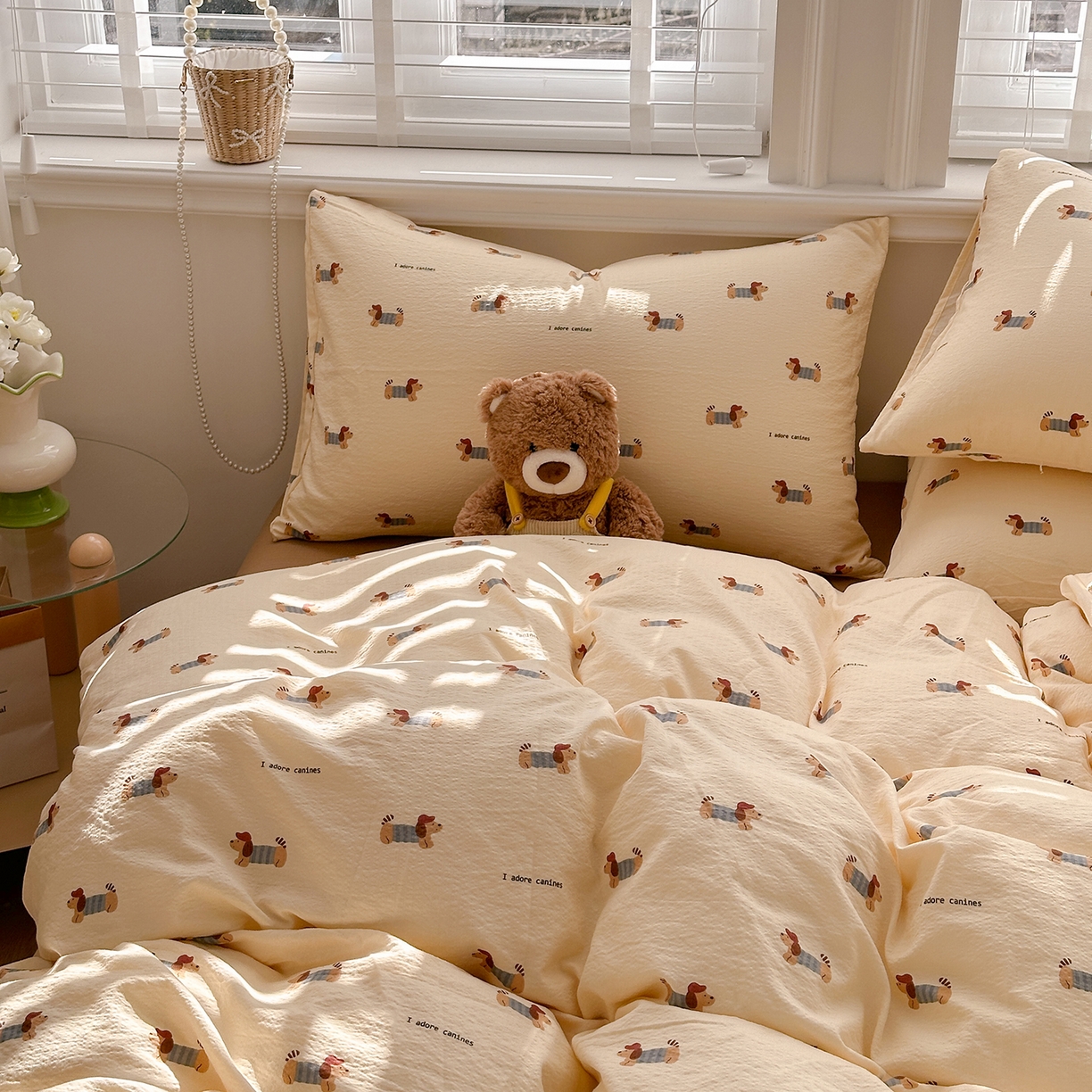 91家纺网 家纺一手货源 找家纺 多品家纺 2026新款奶呼呼超柔云感双层纱系列单被套 汪星人