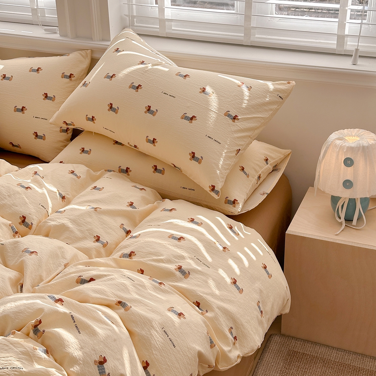 91家纺网 家纺一手货源 找家纺 多品家纺 2026新款奶呼呼超柔云感双层纱系列单被套 汪星人