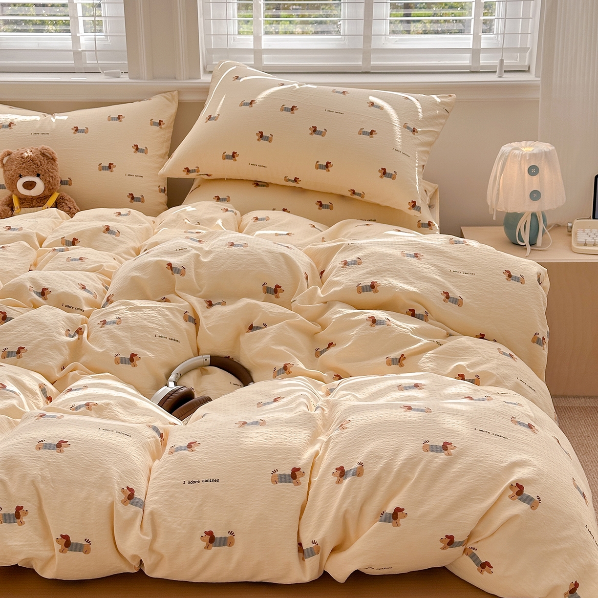 91家纺网 家纺一手货源 找家纺 多品家纺 2026新款奶呼呼超柔云感双层纱系列单被套 汪星人