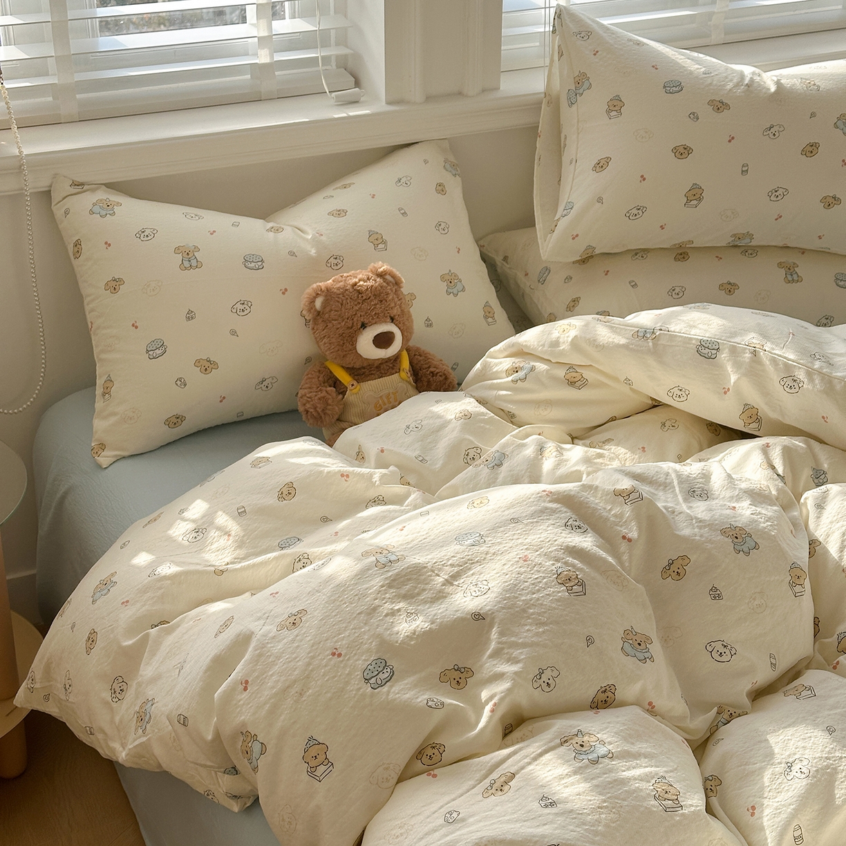 91家纺网 家纺一手货源 找家纺 多品家纺 2026新款奶呼呼超柔云感双层纱系列单被套 小橘狗