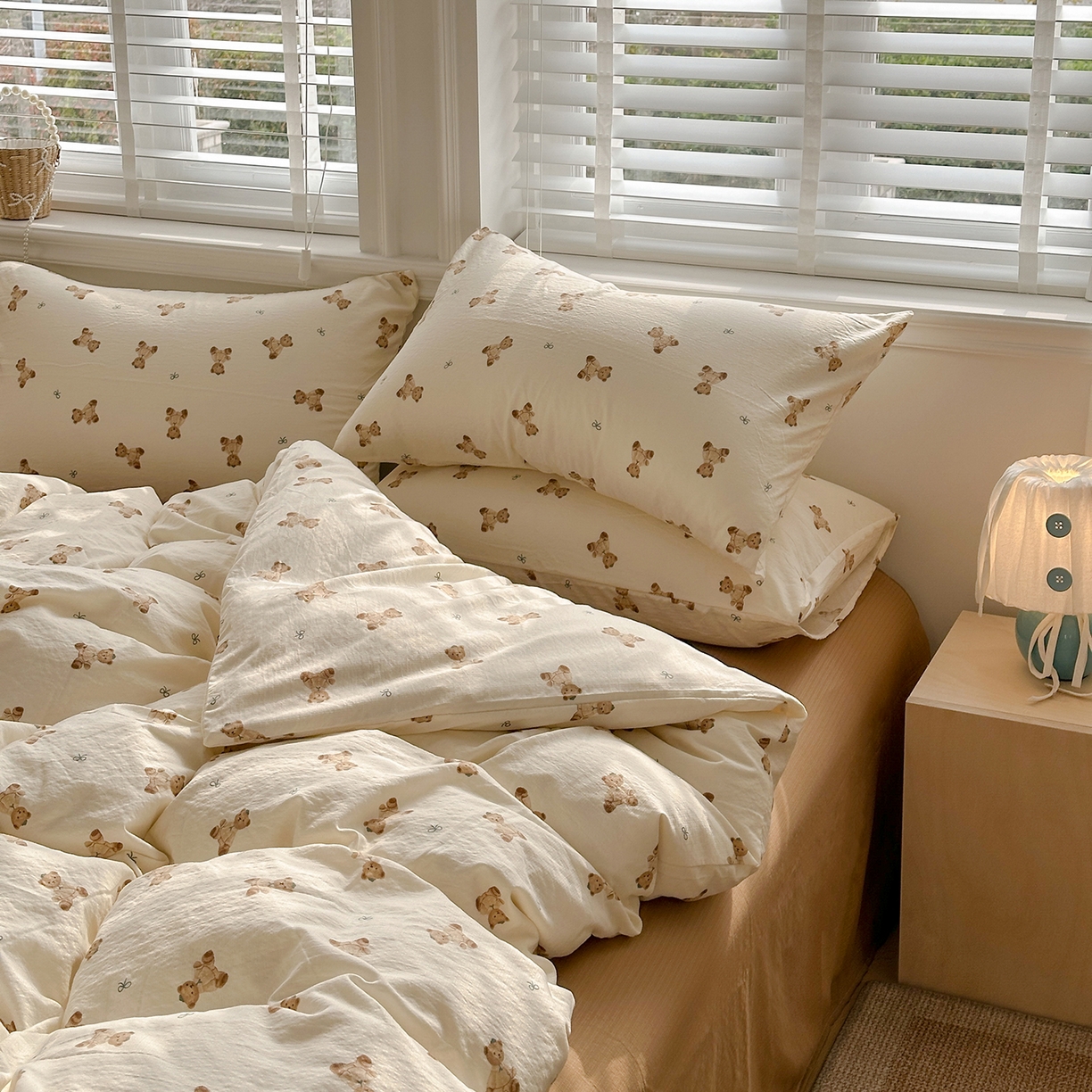 91家纺网 家纺一手货源 找家纺 多品家纺 2026新款奶呼呼超柔云感双层纱系列单被套 熊多多