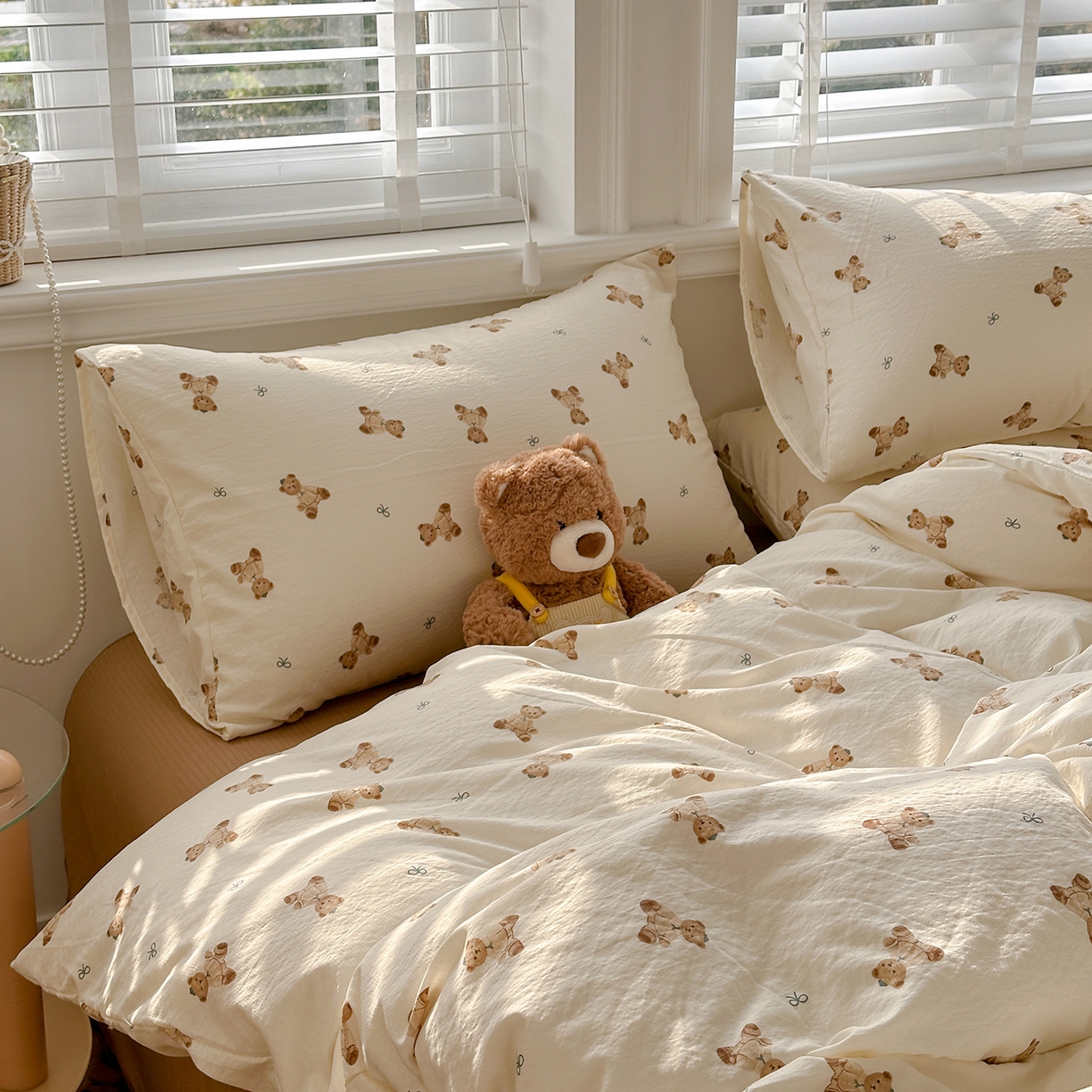 91家纺网 家纺一手货源 找家纺 多品家纺 2026新款奶呼呼超柔云感双层纱系列单被套 熊多多