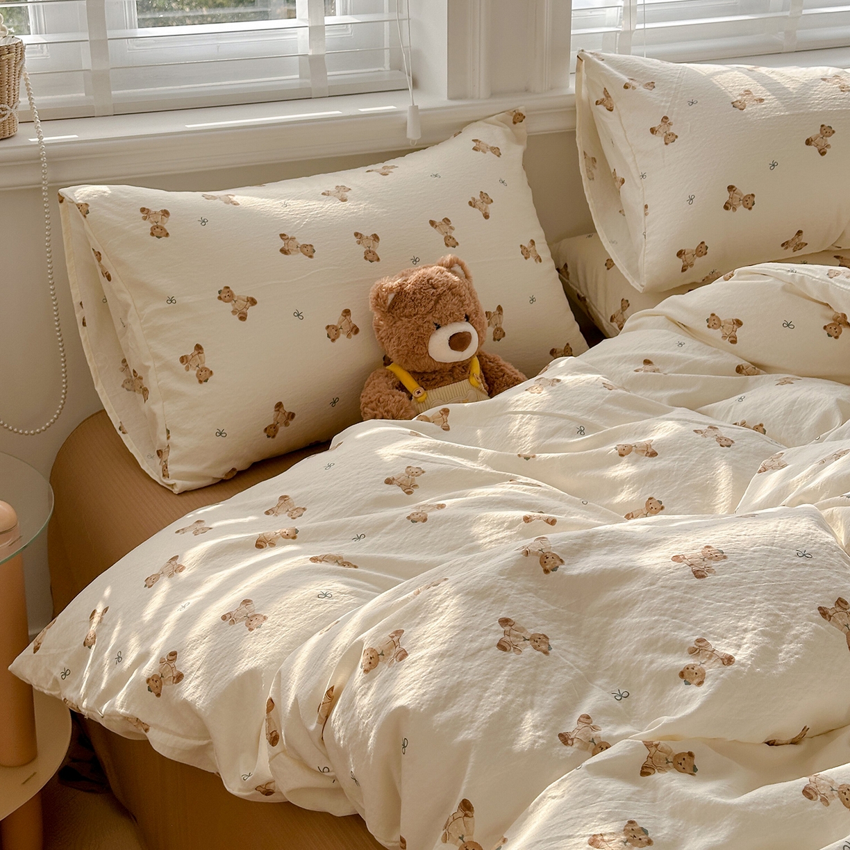 91家纺网 家纺一手货源 找家纺 多品家纺 2026新款奶呼呼超柔云感双层纱系列单被套 熊多多