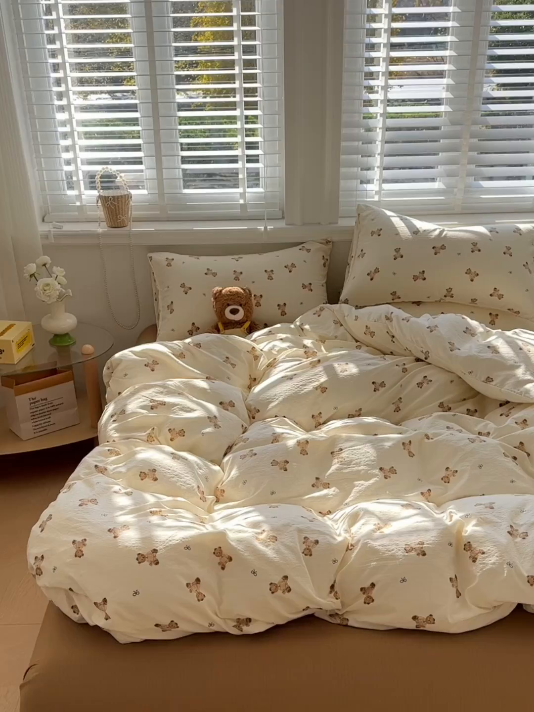 91家纺网 家纺一手货源 找家纺 多品家纺 2026新款奶呼呼超柔云感双层纱系列单被套 熊多多