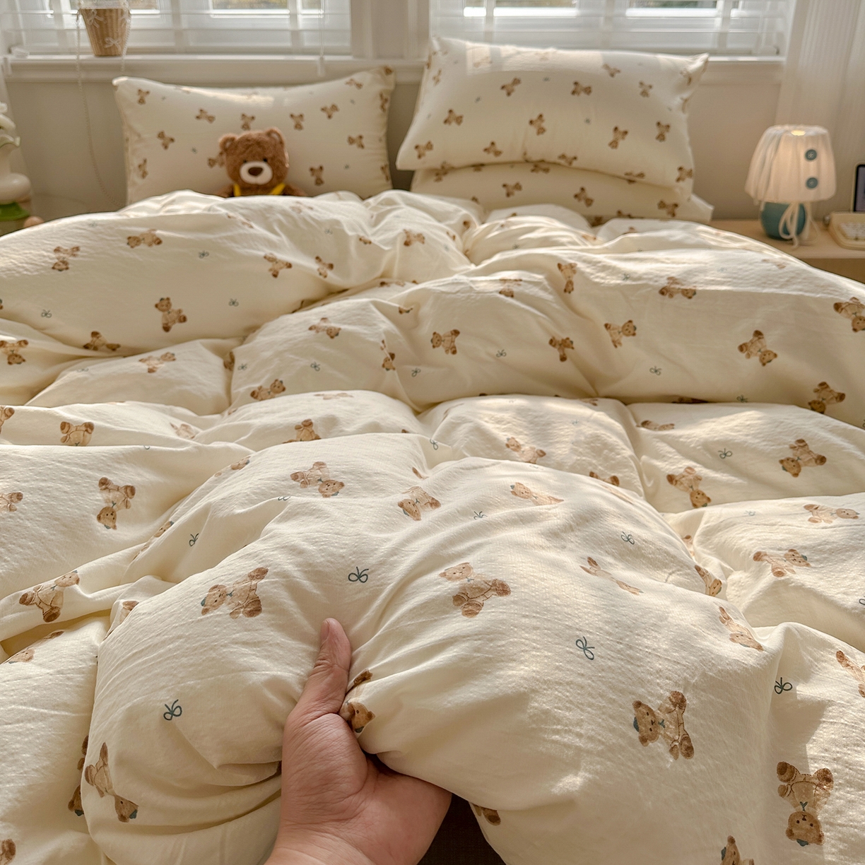 91家纺网 家纺一手货源 找家纺 （总）多品家纺 2026新款奶呼呼超柔云感双层纱系列四件套