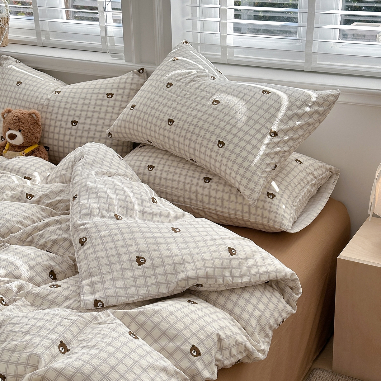 91家纺网 家纺一手货源 找家纺 多品家纺 2026新款奶呼呼超柔云感双层纱系列单被套 熊熊空间