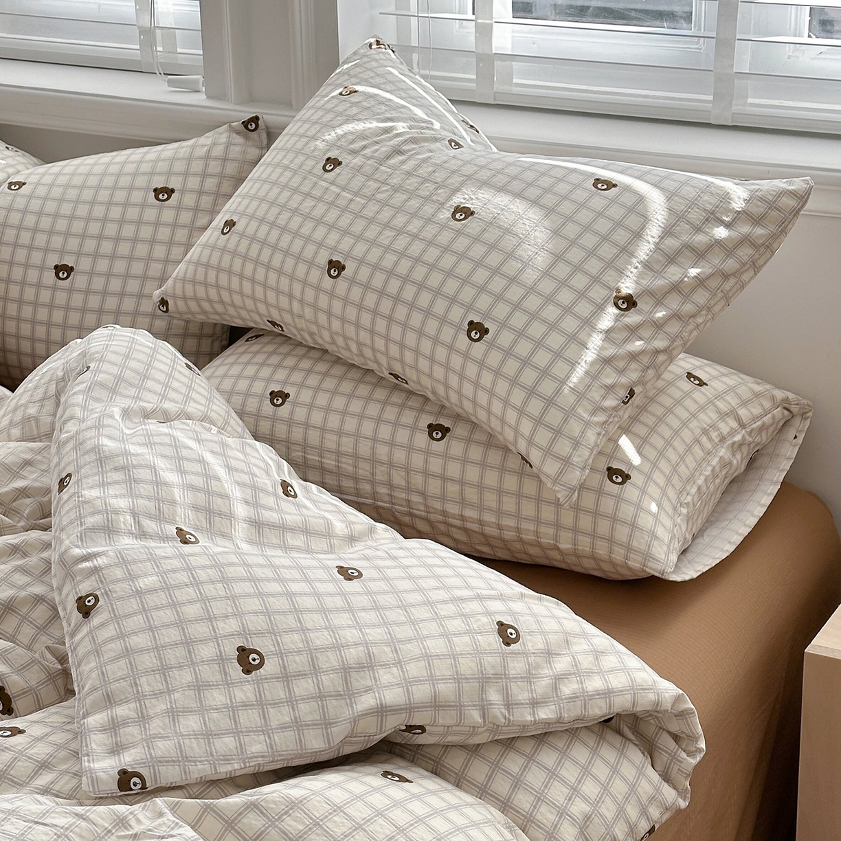 91家纺网 家纺一手货源 找家纺 多品家纺 2026新款奶呼呼超柔云感双层纱系列单被套 熊熊空间