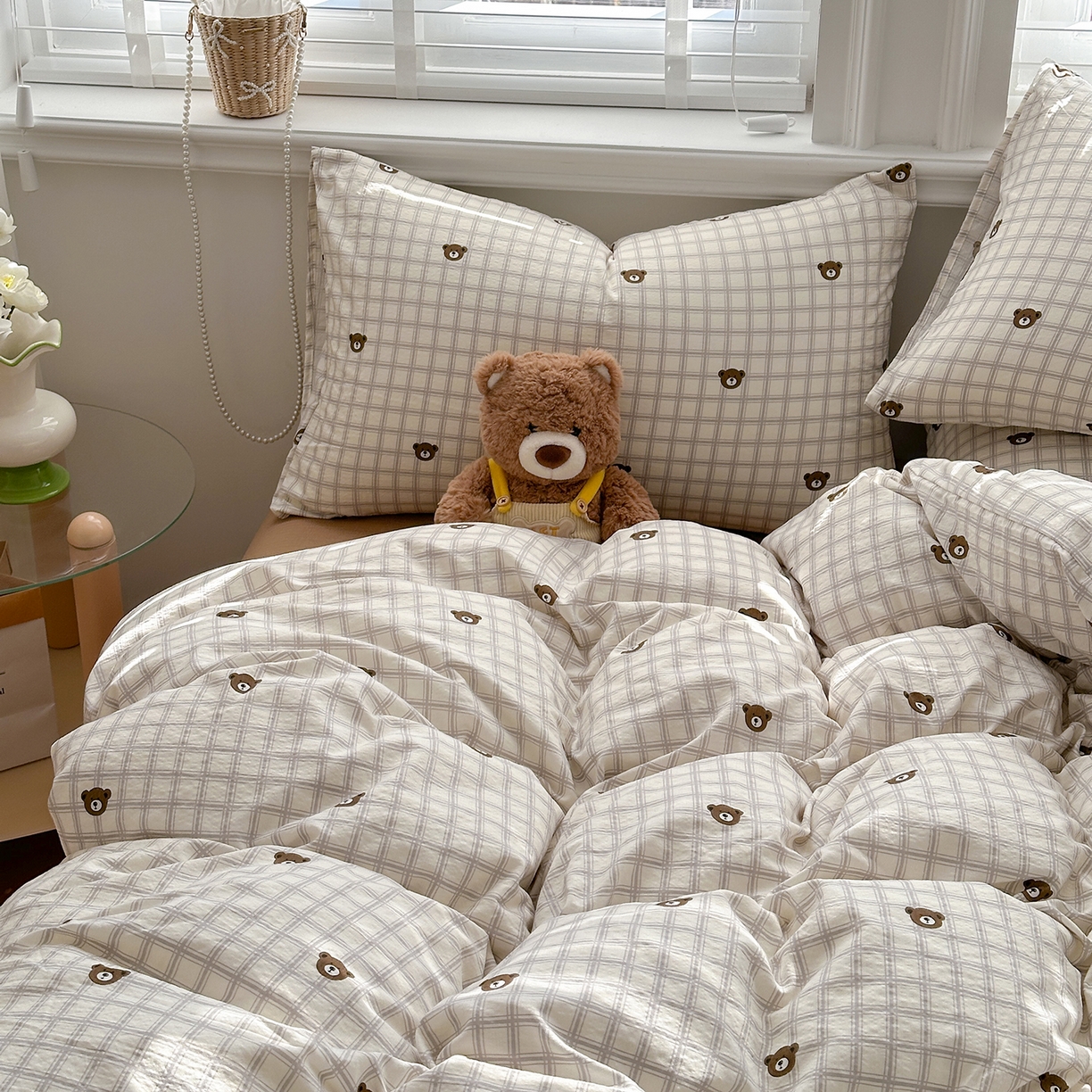 91家纺网 家纺一手货源 找家纺 多品家纺 2026新款奶呼呼超柔云感双层纱系列单被套 熊熊空间