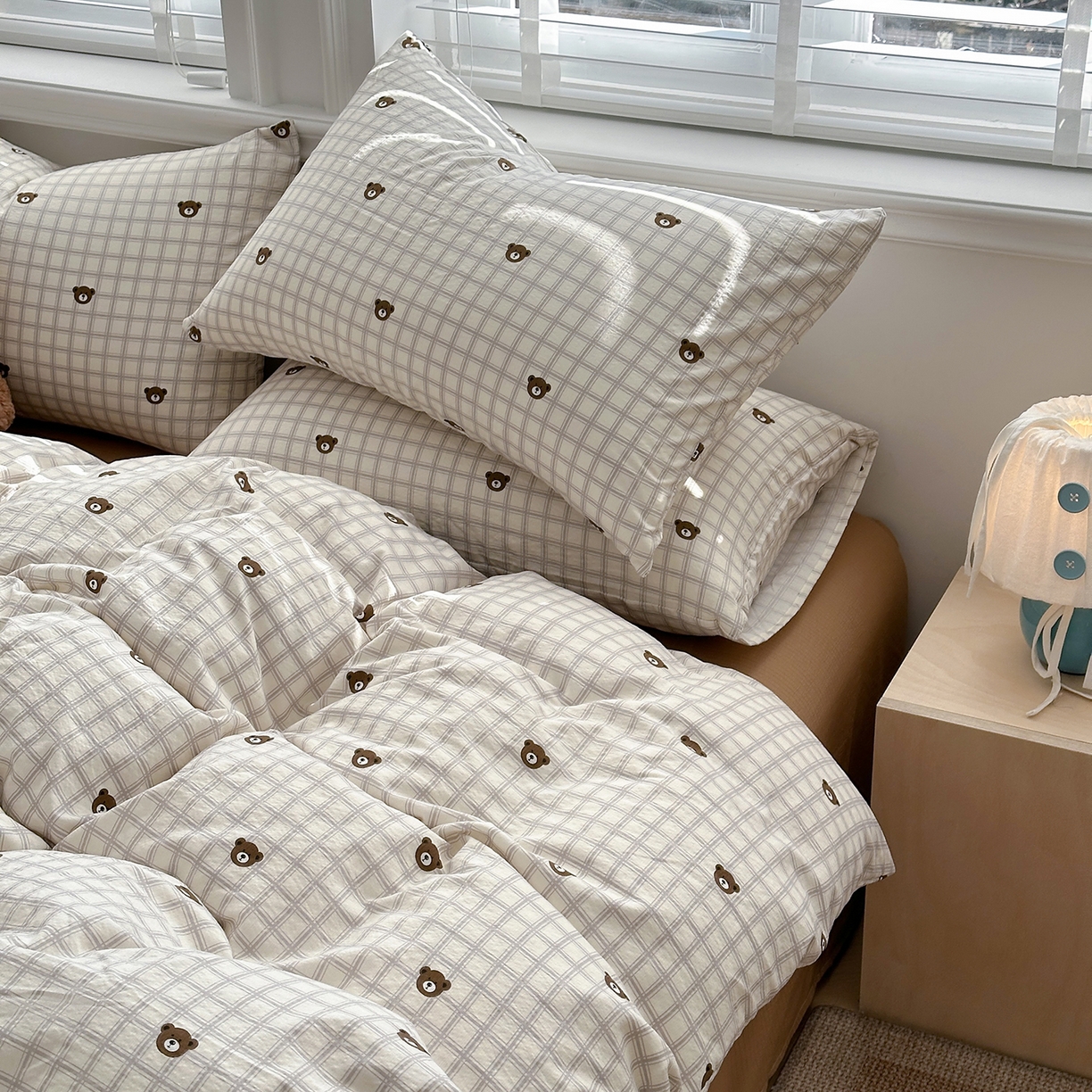 91家纺网 家纺一手货源 找家纺 多品家纺 2026新款奶呼呼超柔云感双层纱系列单被套 熊熊空间