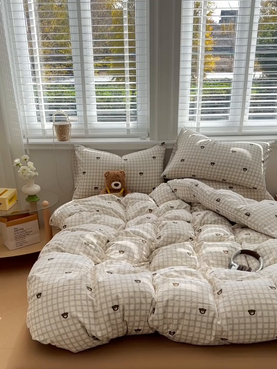 91家纺网 家纺一手货源 找家纺 多品家纺 2026新款奶呼呼超柔云感双层纱系列单被套 熊熊空间