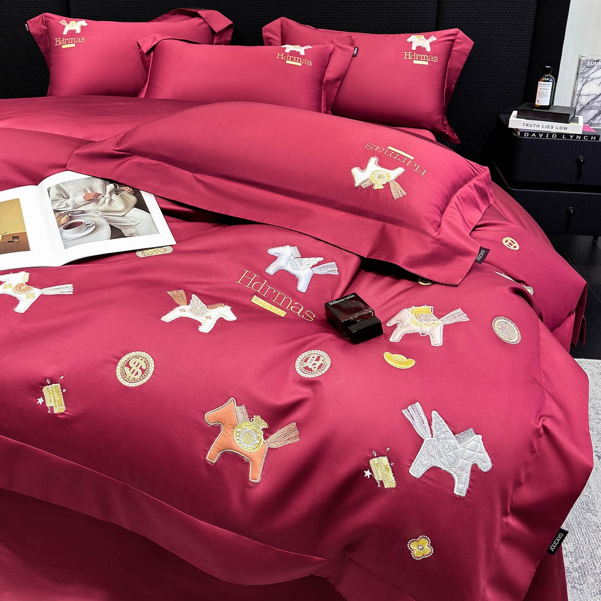 （总） 2026新款【迪奥】马年50S双股A类长绒棉纯棉四件套100全棉新年刺绣被套床单