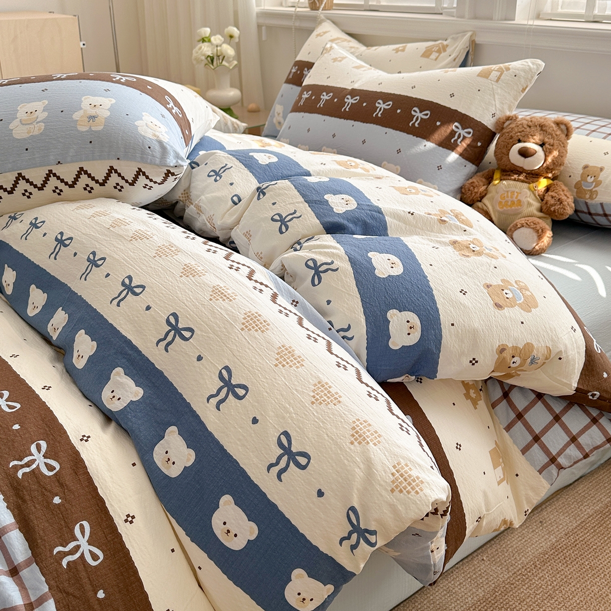 多品家纺 2026新款奶呼呼超柔云感双层纱系列单被套 学院派