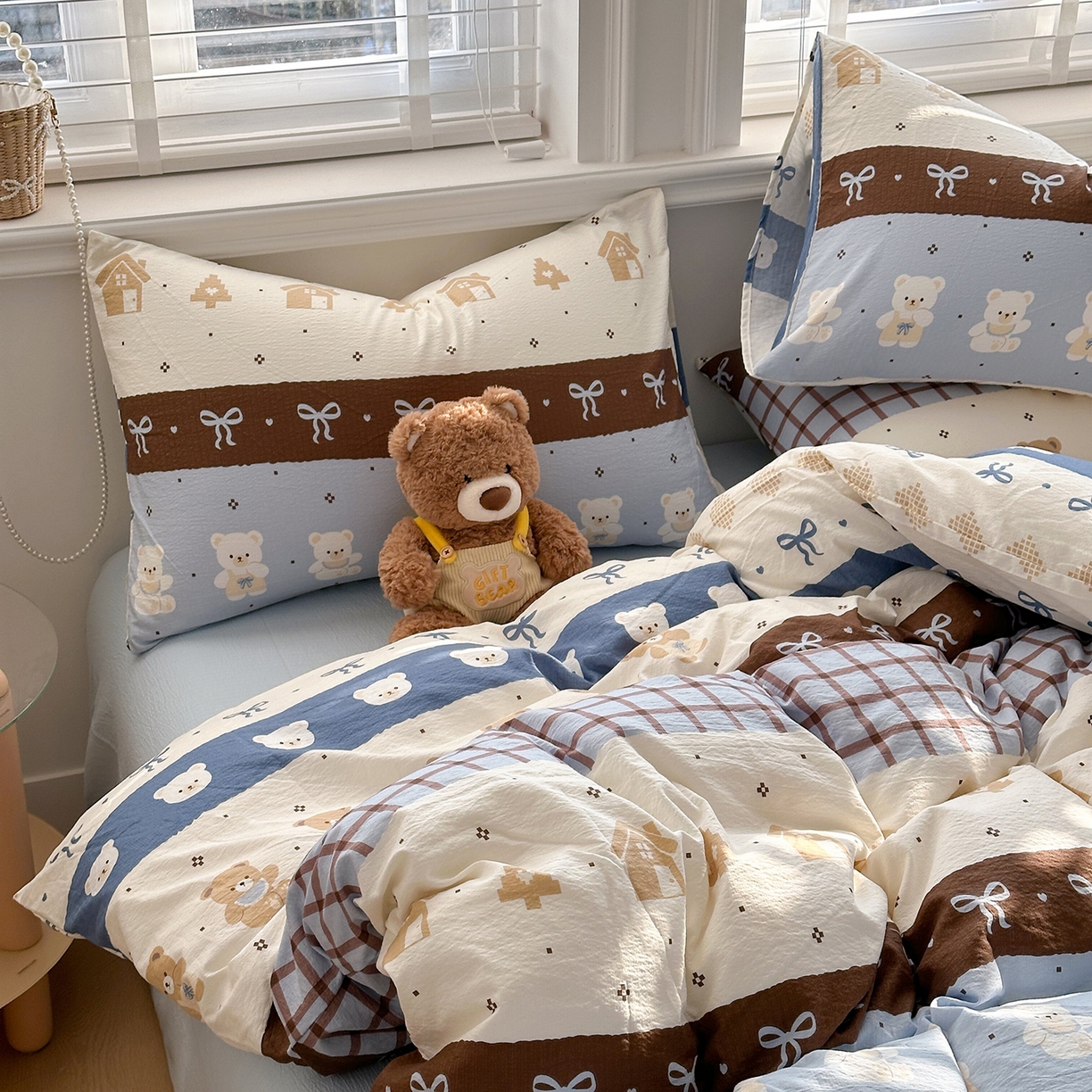 91家纺网 家纺一手货源 找家纺 多品家纺 2026新款奶呼呼超柔云感双层纱系列单被套 学院派