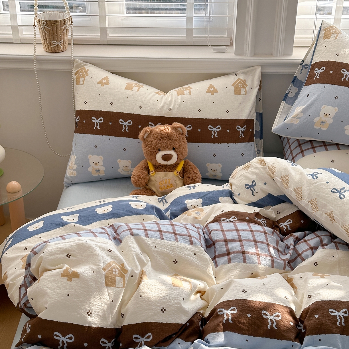 91家纺网 家纺一手货源 找家纺 多品家纺 2026新款奶呼呼超柔云感双层纱系列单被套 学院派