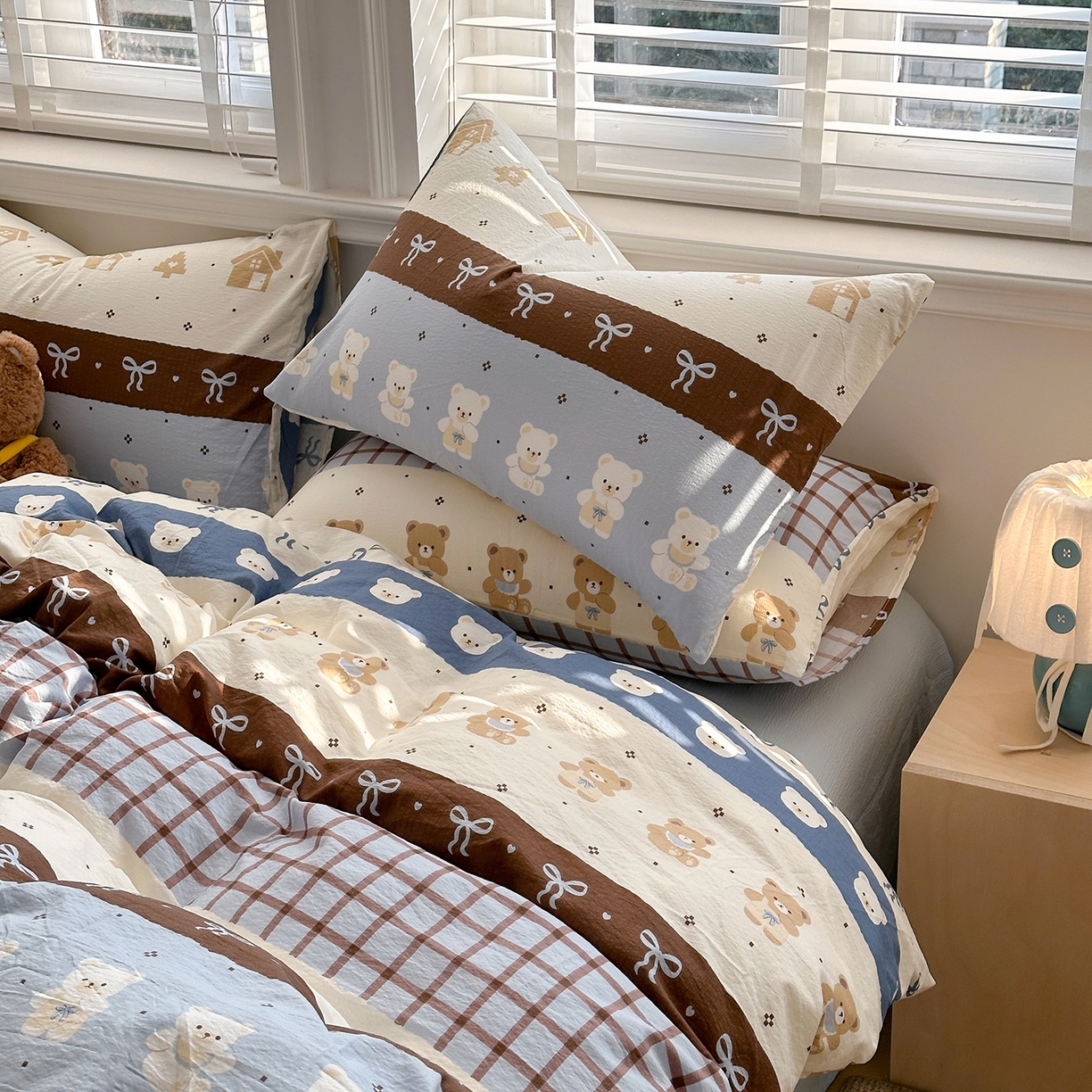 91家纺网 家纺一手货源 找家纺 多品家纺 2026新款奶呼呼超柔云感双层纱系列单被套 学院派