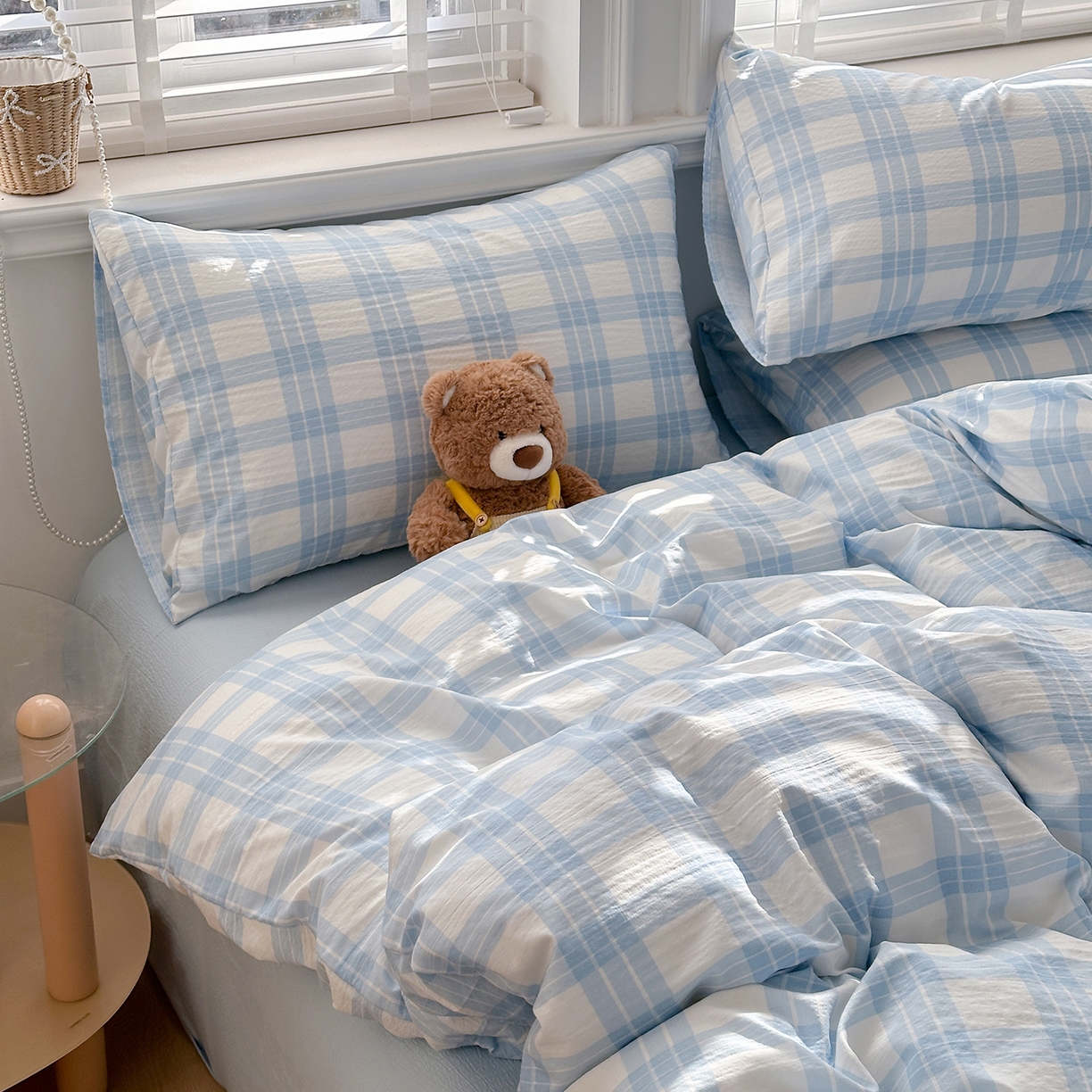 91家纺网 家纺一手货源 找家纺 多品家纺 2026新款奶呼呼超柔云感双层纱系列四件套 半岛兰格