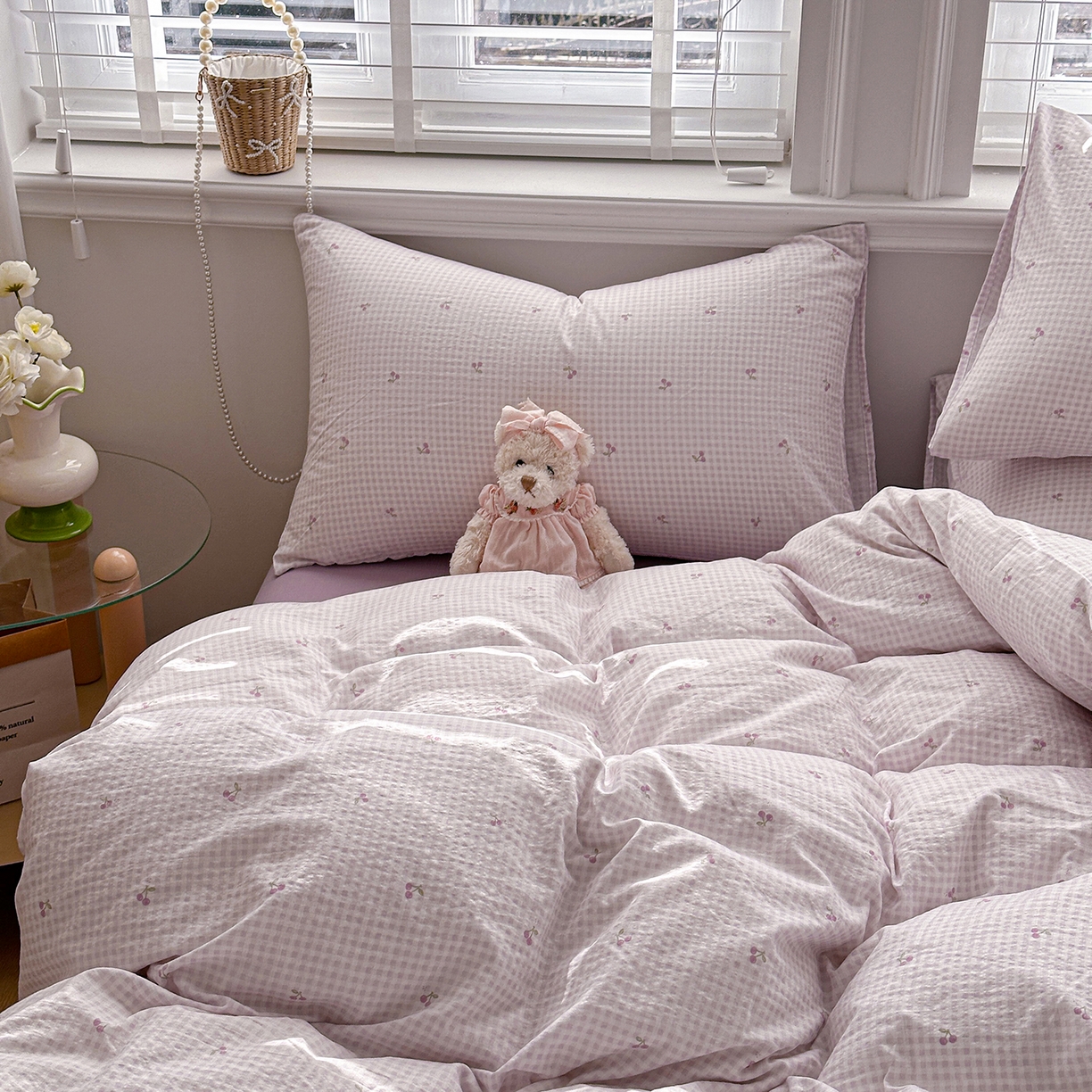 91家纺网 家纺一手货源 找家纺 多品家纺 2026新款奶呼呼超柔云感双层纱系列单被套 樱桃紫