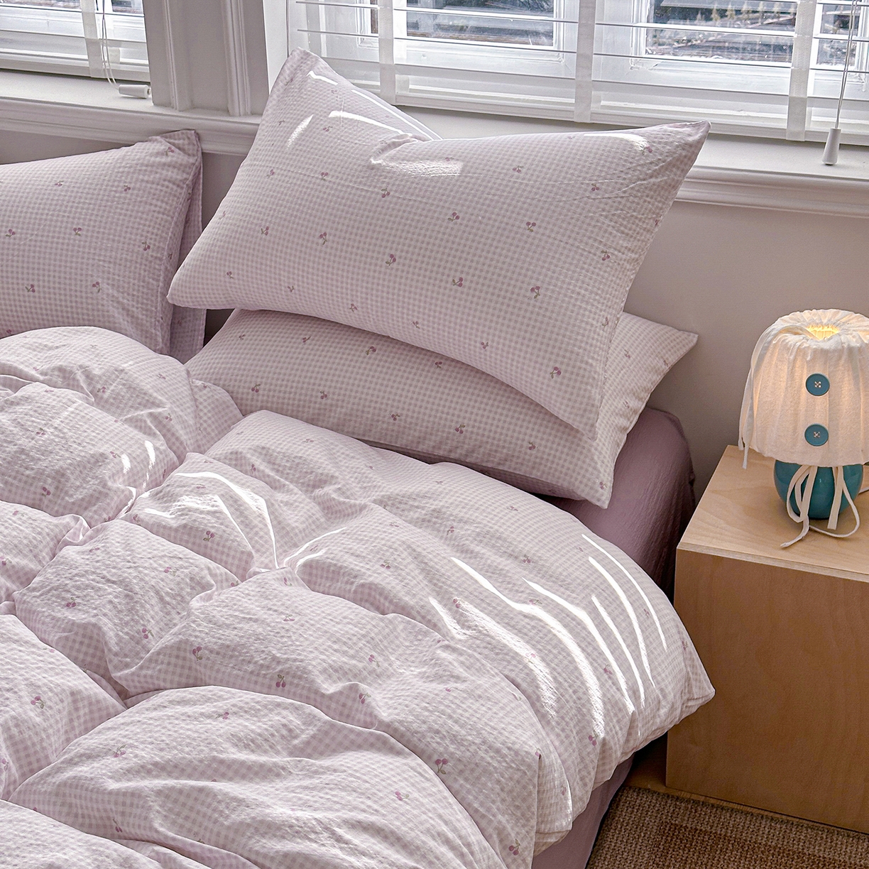 91家纺网 家纺一手货源 找家纺 多品家纺 2026新款奶呼呼超柔云感双层纱系列单被套 樱桃紫