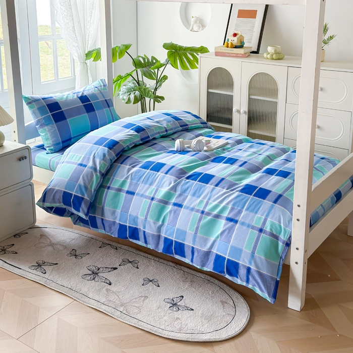 简冠家纺 2025新款13372全棉纯色学生三件套 优格兰