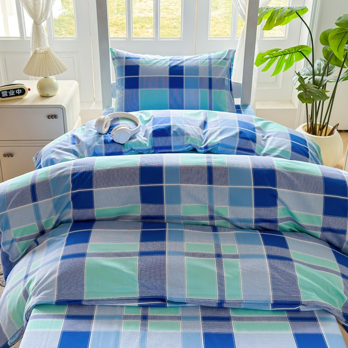 91家纺网 家纺一手货源 找家纺 简冠家纺 2025新款13372全棉纯色学生三件套 优格兰