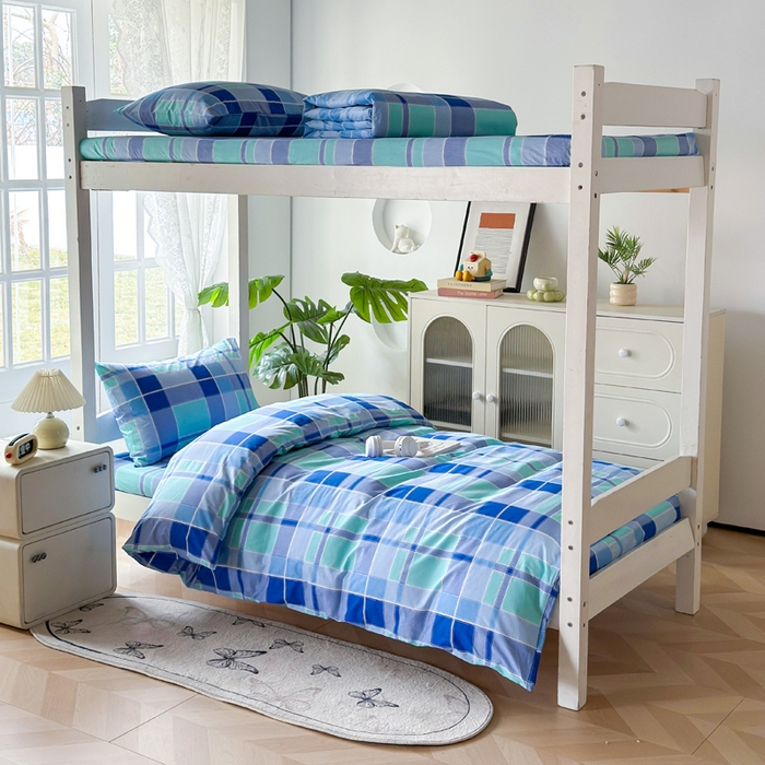 91家纺网 家纺一手货源 找家纺 简冠家纺 2025新款13372全棉纯色学生三件套 优格兰