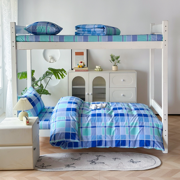 91家纺网 家纺一手货源 找家纺 简冠家纺 2025新款13372全棉纯色学生三件套 优格兰