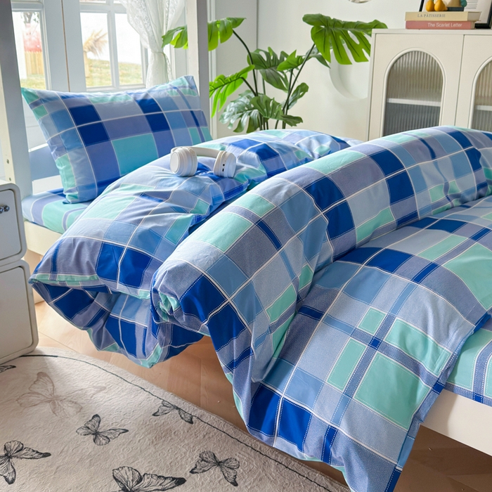 91家纺网 家纺一手货源 找家纺 简冠家纺 2025新款13372全棉纯色学生三件套 优格兰