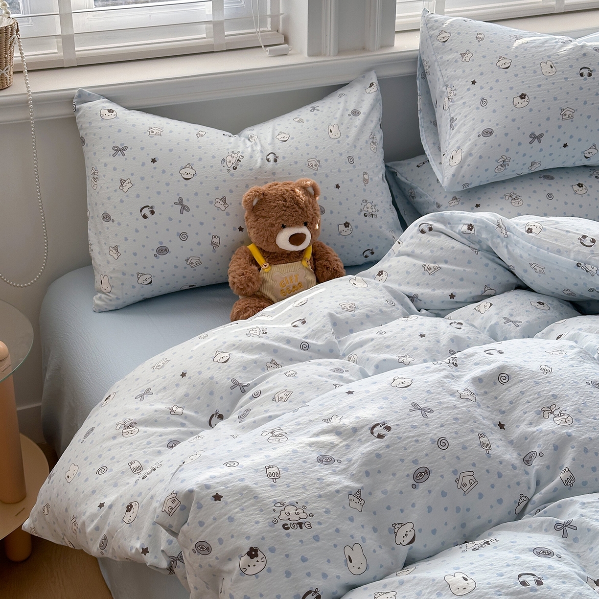 91家纺网 家纺一手货源 找家纺 多品家纺 2026新款奶呼呼超柔云感双层纱系列四件套 欢乐时光