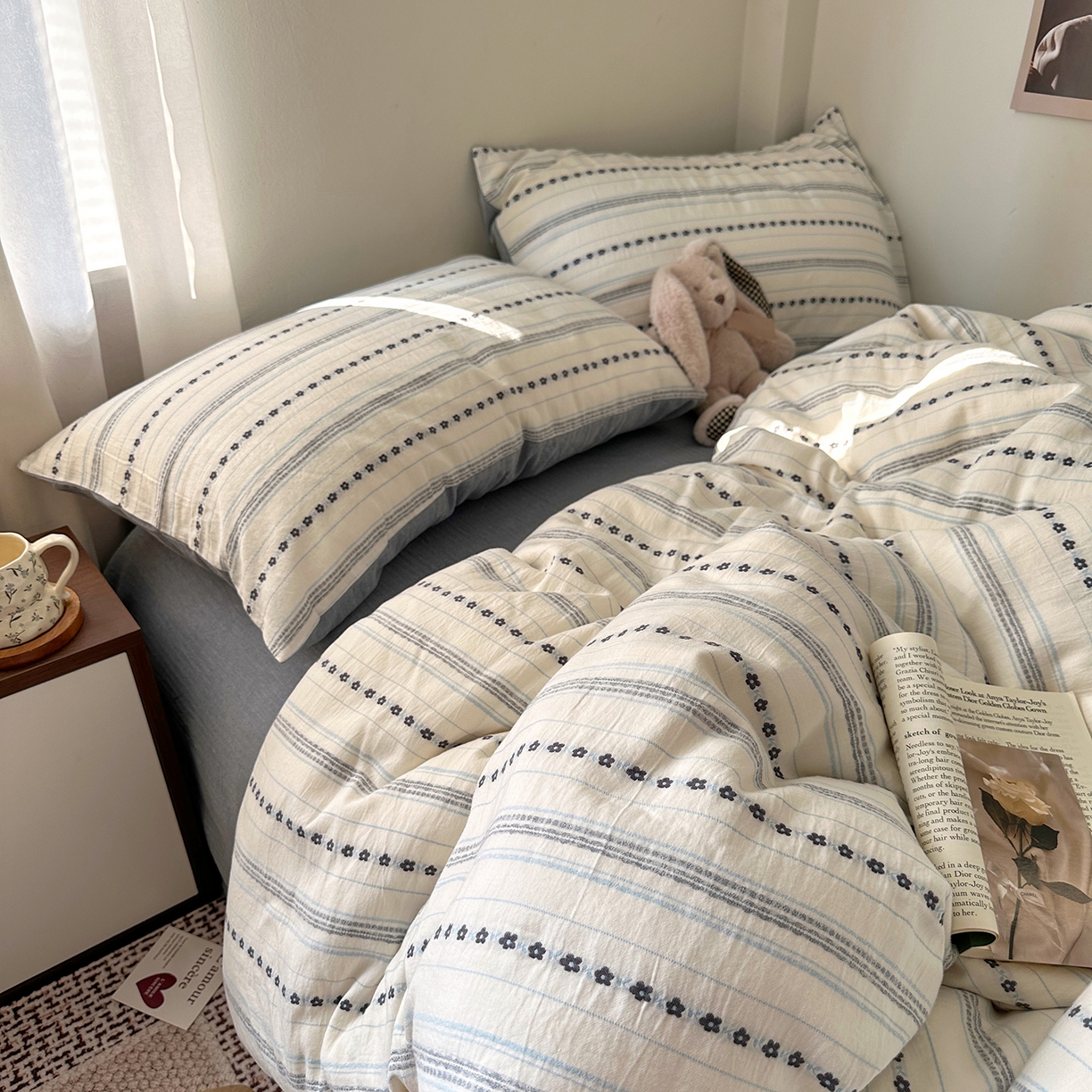 91家纺网 家纺一手货源 找家纺 （总）艾咪-Amy ntmy 2026新款全棉纯棉色织提花人字纹四件套-花织