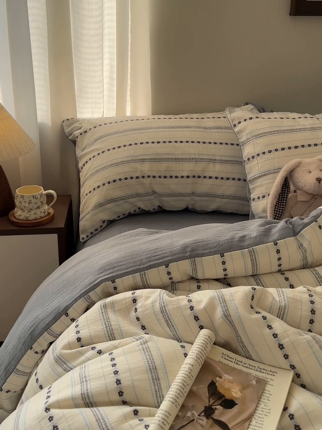 91家纺网 家纺一手货源 找家纺 艾咪-Amy ntmy 2026新款全棉纯棉色织提花人字纹四件套-花织 花织-蓝