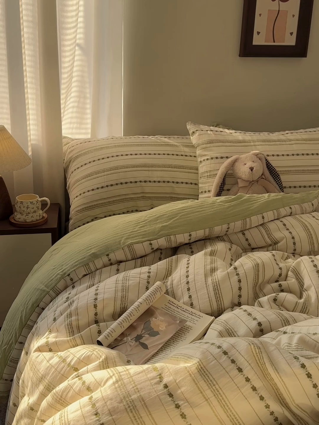 91家纺网 家纺一手货源 找家纺 艾咪-Amy ntmy 2026新款全棉纯棉色织提花人字纹四件套-花织 花织-绿