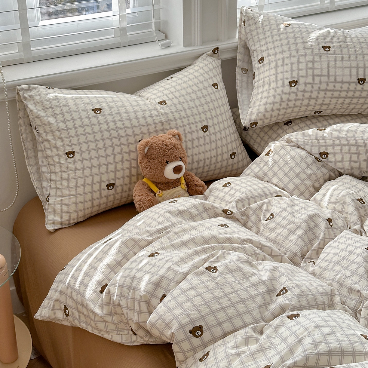 91家纺网 家纺一手货源 找家纺 多品家纺 2026新款奶呼呼超柔云感双层纱系列四件套 熊熊空间