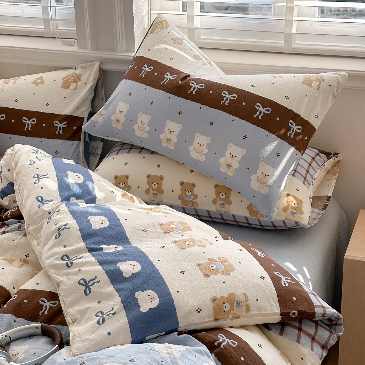 91家纺网 家纺一手货源 找家纺 多品家纺 2026新款奶呼呼超柔云感双层纱系列四件套 学院派