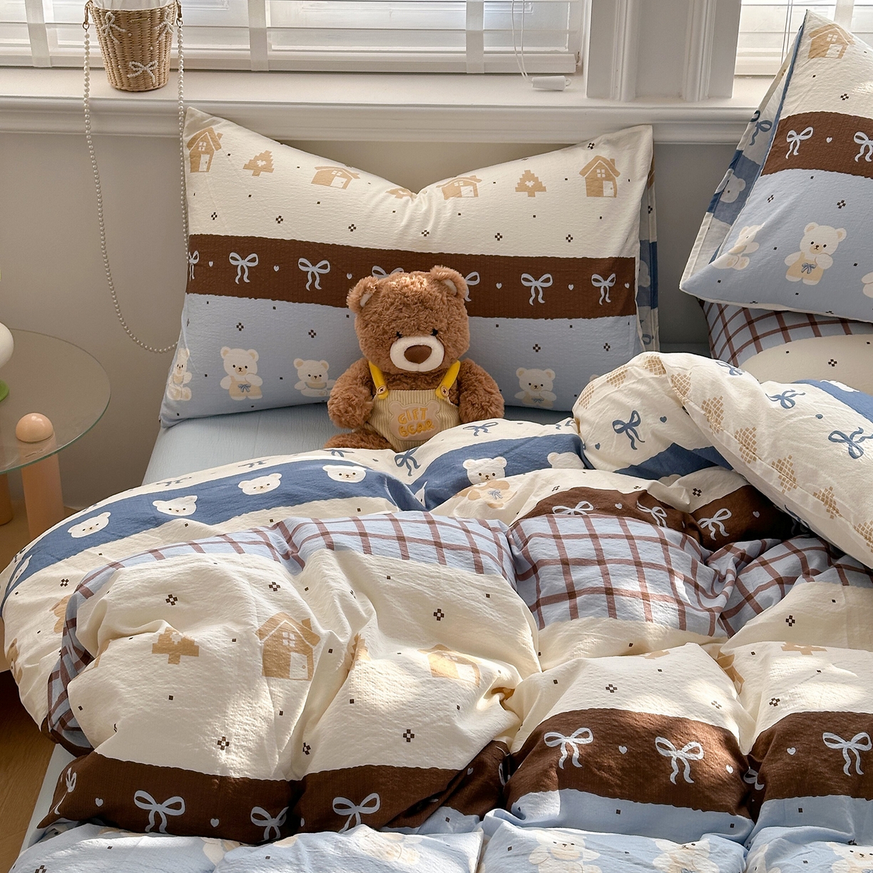 91家纺网 家纺一手货源 找家纺 多品家纺 2026新款奶呼呼超柔云感双层纱系列四件套 学院派