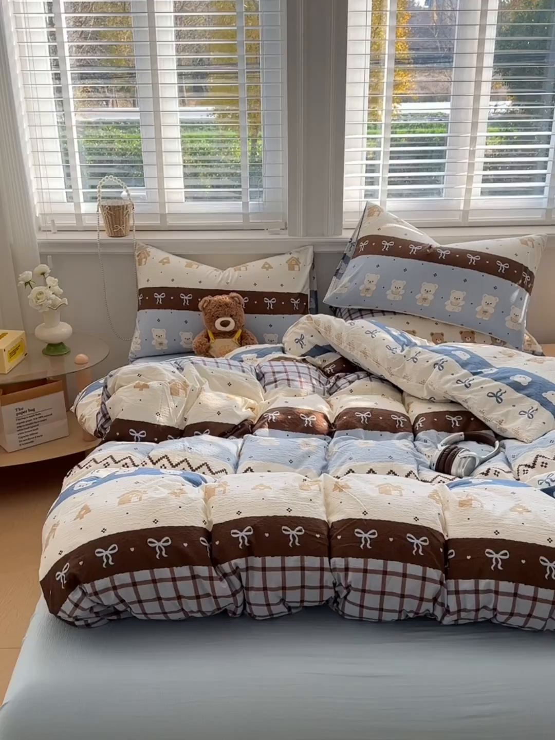 91家纺网 家纺一手货源 找家纺 多品家纺 2026新款奶呼呼超柔云感双层纱系列四件套 学院派