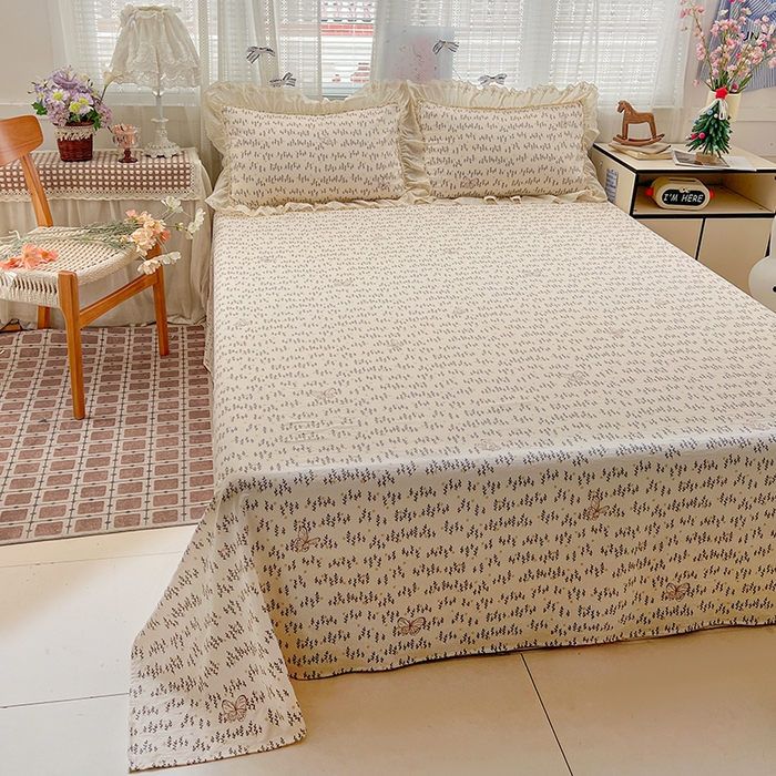 91家纺网 家纺一手货源 找家纺 （总）韩秀家纺 2026新款古法水洗棉法式蕾丝纯棉大花边仿棉四件套