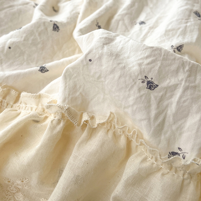 91家纺网 家纺一手货源 找家纺 韩秀家纺 2026新款古法水洗棉法式蕾丝纯棉大花边仿棉四件套 蝶舞翩翩