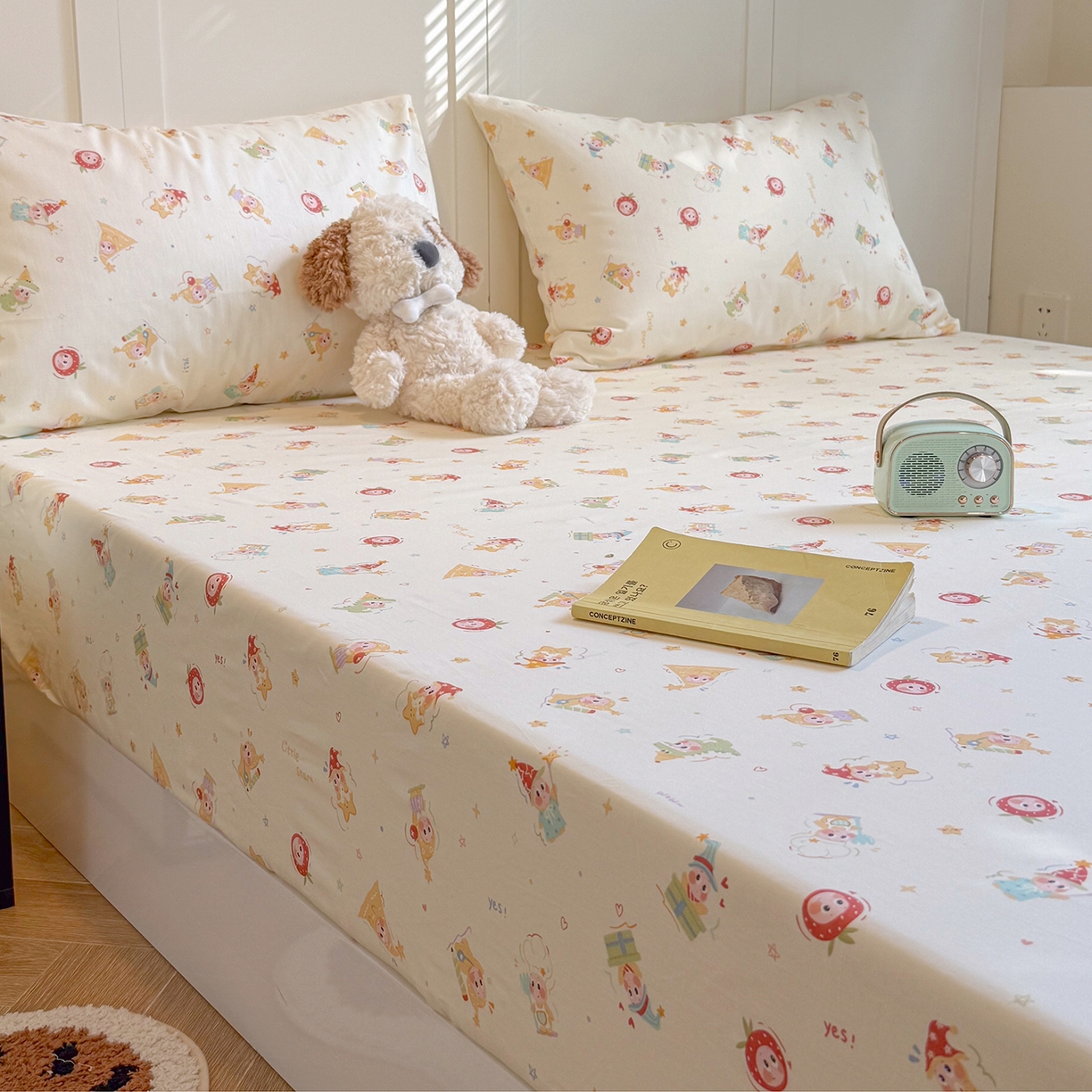 91家纺网 家纺一手货源 找家纺 （总）麦伦家居 2026新款卡通小清新全棉纯棉单床单床笠床单床笠单件单品床单床笠