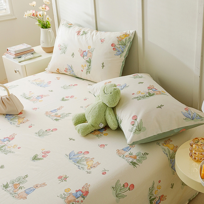 91家纺网 家纺一手货源 找家纺 麦伦家居 2026新款卡通小清新全棉纯棉单床单床笠床单床笠单件单品床单床笠 单品A版蘑菇屋