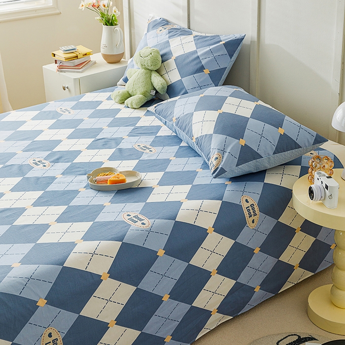 91家纺网 家纺一手货源 找家纺 麦伦家居 2026新款卡通小清新全棉纯棉单床单床笠床单床笠单件单品床单床笠 单品A版英伦格兰