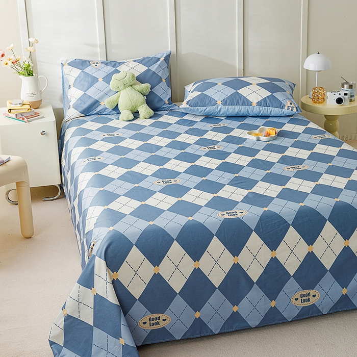 91家纺网 家纺一手货源 找家纺 麦伦家居 2026新款卡通小清新全棉纯棉单床单床笠床单床笠单件单品床单床笠 单品A版英伦格兰