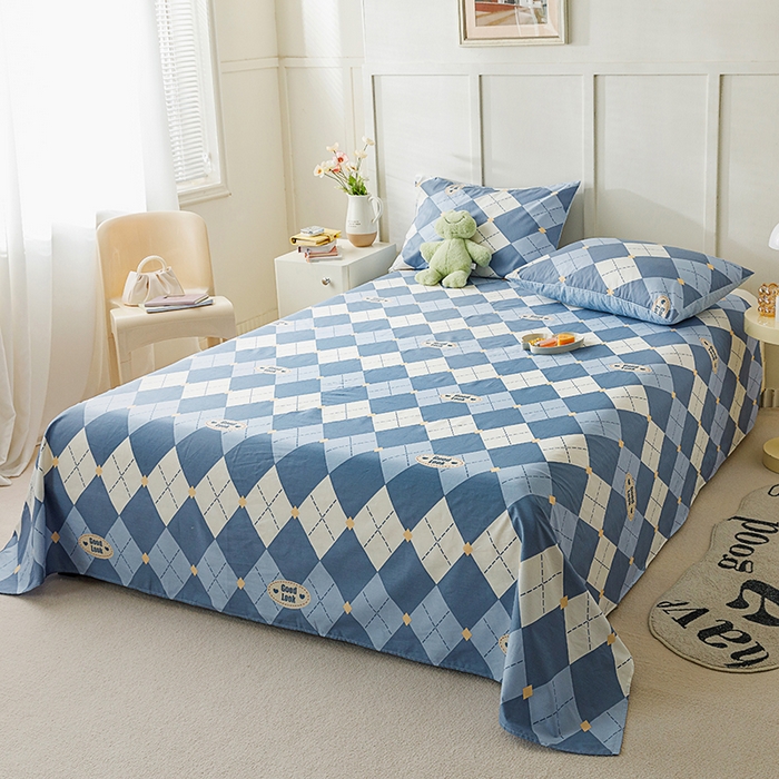 91家纺网 家纺一手货源 找家纺 麦伦家居 2026新款卡通小清新全棉纯棉单床单床笠床单床笠单件单品床单床笠 单品A版英伦格兰