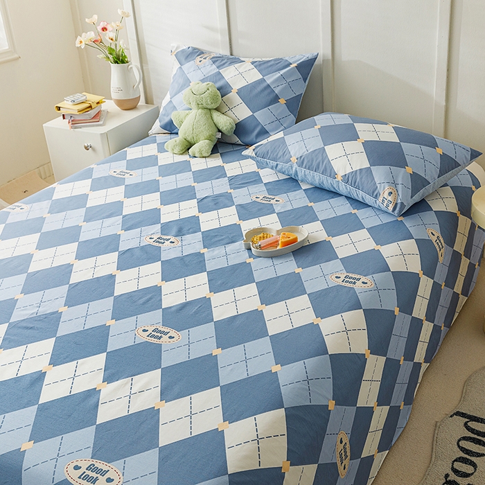 91家纺网 家纺一手货源 找家纺 麦伦家居 2026新款卡通小清新全棉纯棉单床单床笠床单床笠单件单品床单床笠 单品A版英伦格兰