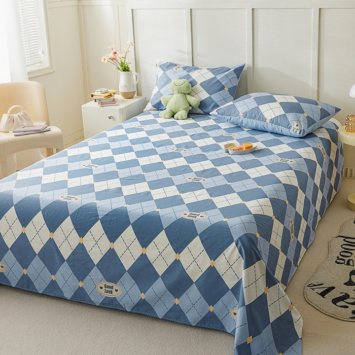 91家纺网 家纺一手货源 找家纺 麦伦家居 2026新款卡通小清新全棉纯棉单床单床笠床单床笠单件单品床单床笠 单品A版英伦格兰