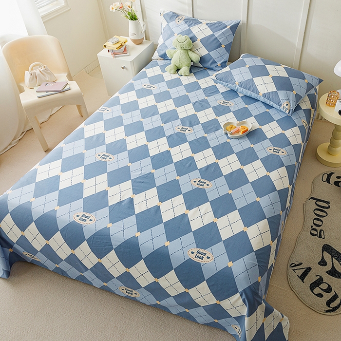 91家纺网 家纺一手货源 找家纺 麦伦家居 2026新款卡通小清新全棉纯棉单床单床笠床单床笠单件单品床单床笠 单品A版英伦格兰