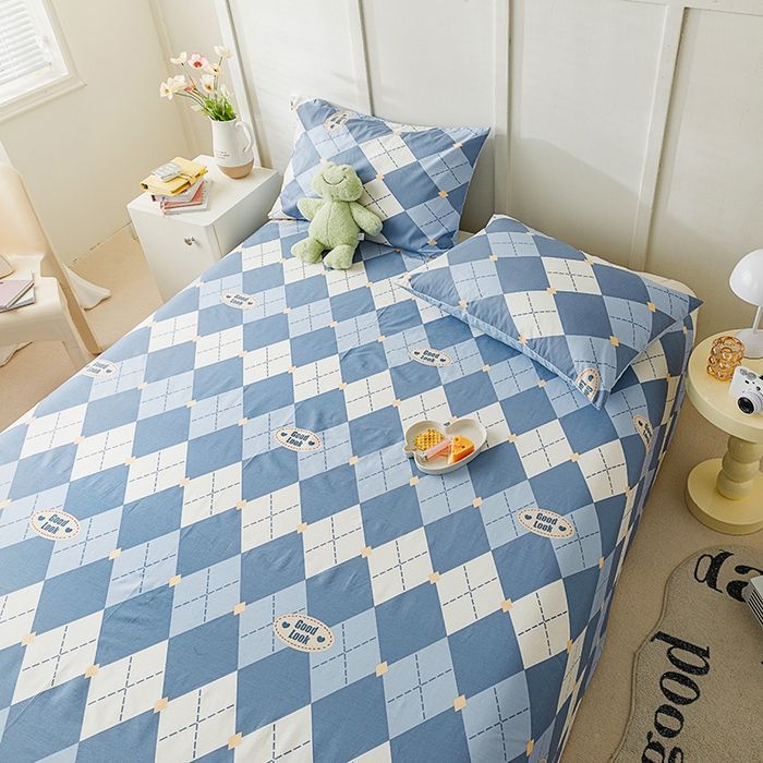 91家纺网 家纺一手货源 找家纺 麦伦家居 2026新款卡通小清新全棉纯棉单床单床笠床单床笠单件单品床单床笠 单品A版英伦格兰