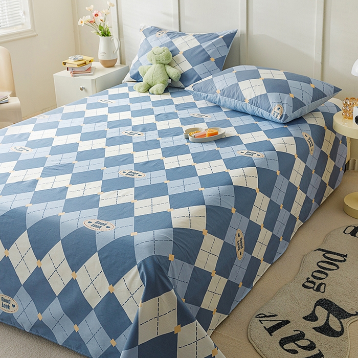 91家纺网 家纺一手货源 找家纺 麦伦家居 2026新款卡通小清新全棉纯棉单床单床笠床单床笠单件单品床单床笠 单品A版英伦格兰