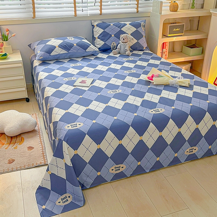 91家纺网 家纺一手货源 找家纺 麦伦家居 2026新款卡通小清新全棉纯棉单床单床笠床单床笠单件单品床单床笠 单品A版英伦格兰