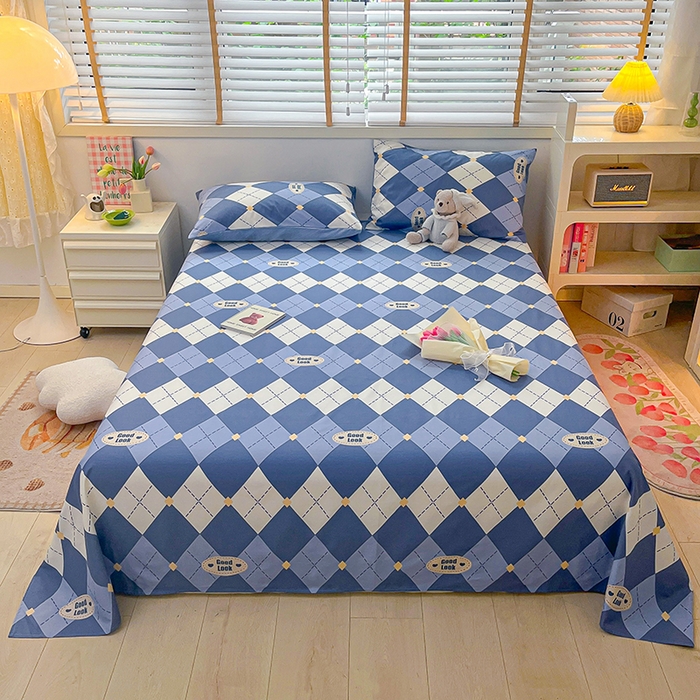 91家纺网 家纺一手货源 找家纺 麦伦家居 2026新款卡通小清新全棉纯棉单床单床笠床单床笠单件单品床单床笠 单品A版英伦格兰